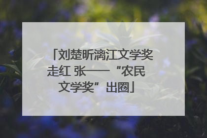 刘楚昕漓江文学奖走红 张一一“农民文学奖”出圈