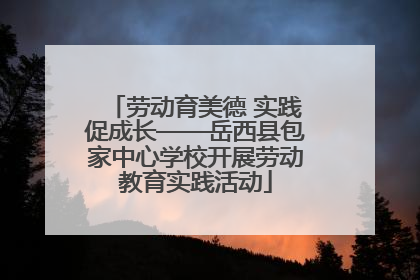 劳动育美德 实践促成长——岳西县包家中心学校开展劳动教育实践活动