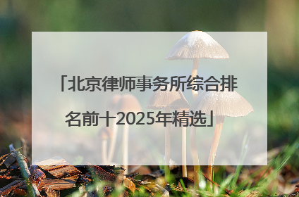 北京律师事务所综合排名前十2025年精选
