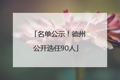 名单公示！德州公开选任90人