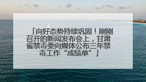 向好态势持续巩固！刚刚召开的新闻发布会上，甘肃省禁毒委向媒体公布三年禁毒工作“成绩单”