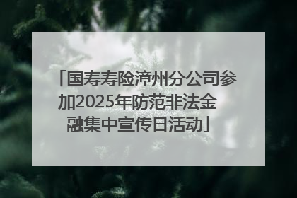 国寿寿险漳州分公司参加2025年防范非法金融集中宣传日活动