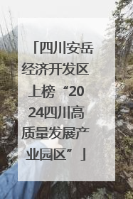 四川安岳经济开发区上榜“2024四川高质量发展产业园区”