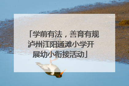 学前有法，善育有规 泸州江阳通滩小学开展幼小衔接活动