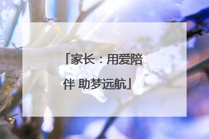 家长：用爱陪伴 助梦远航