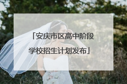 安庆市区高中阶段学校招生计划发布