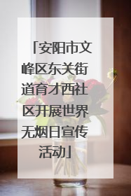 安阳市文峰区东关街道育才西社区开展世界无烟日宣传活动