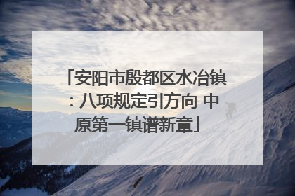 安阳市殷都区水冶镇：八项规定引方向 中原第一镇谱新章
