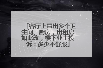 客厅上冒出多个卫生间、厨房，出租房如此改，楼下业主投诉：多少不舒服