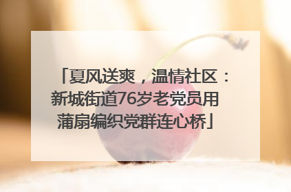 夏风送爽，温情社区：新城街道76岁老党员用蒲扇编织党群连心桥