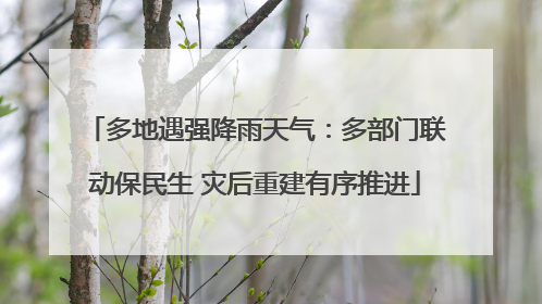 多地遇强降雨天气：多部门联动保民生 灾后重建有序推进