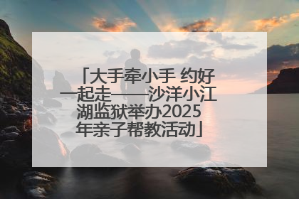 大手牵小手 约好一起走——沙洋小江湖监狱举办2025年亲子帮教活动