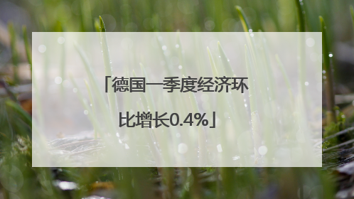 德国一季度经济环比增长0.4%