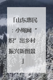 山东惠民：小绳网“织”出乡村振兴新图景