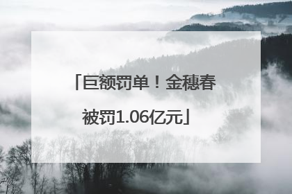 巨额罚单！金穗春被罚1.06亿元