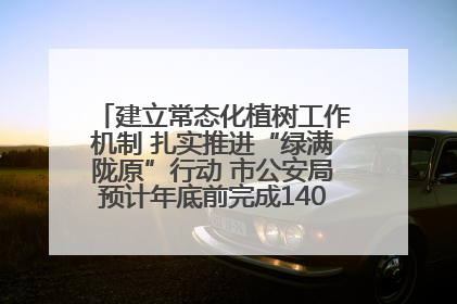 建立常态化植树工作机制 扎实推进“绿满陇原”行动 市公安局预计年底前完成1402亩绿化任务
