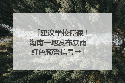 建议学校停课！海南一地发布暴雨红色预警信号→