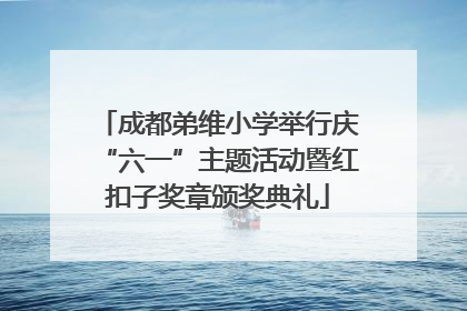 成都弟维小学举行庆“六一”主题活动暨红扣子奖章颁奖典礼