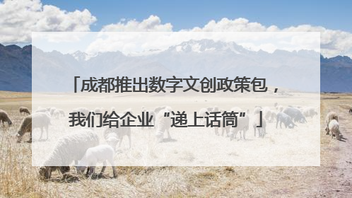 成都推出数字文创政策包，我们给企业“递上话筒”