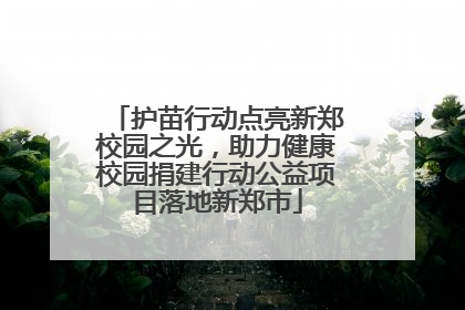 护苗行动点亮新郑校园之光，助力健康校园捐建行动公益项目落地新郑市