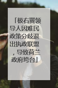极右翼领导人因难民政策分歧退出执政联盟，导致荷兰政府垮台
