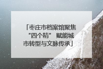 枣庄市档案馆聚焦“四个精” 赋能城市转型与文脉传承