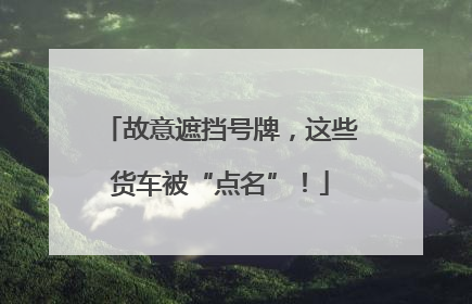故意遮挡号牌，这些货车被“点名”！