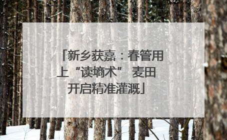新乡获嘉：春管用上“读墒术” 麦田开启精准灌溉
