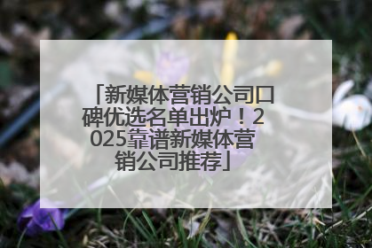 新媒体营销公司口碑优选名单出炉！2025靠谱新媒体营销公司推荐