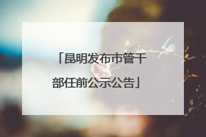 昆明发布市管干部任前公示公告