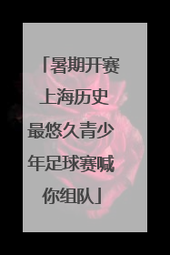 暑期开赛 上海历史最悠久青少年足球赛喊你组队