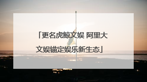 更名虎鲸文娱 阿里大文娱锚定娱乐新生态