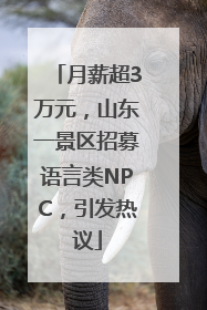月薪超3万元，山东一景区招募语言类NPC，引发热议