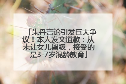 朱丹言论引发巨大争议！本人发文道歉：从未让女儿留级，接受的是3-7岁混龄教育