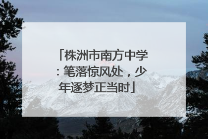 株洲市南方中学：笔落惊风处，少年逐梦正当时