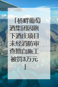 桥畔葡萄酒集团因旗下酒庄项目未经消防审查擅自施工被罚3万元