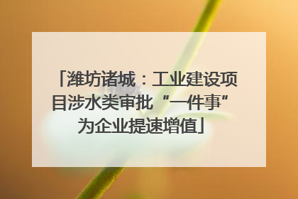 潍坊诸城：工业建设项目涉水类审批“一件事” 为企业提速增值