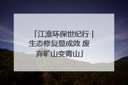 江淮环保世纪行｜生态修复显成效 废弃矿山变青山