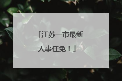 江苏一市最新人事任免！