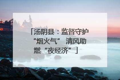 汤阴县：监督守护“烟火气” 清风助燃“夜经济”