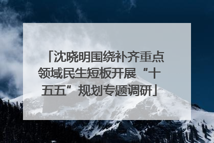 沈晓明围绕补齐重点领域民生短板开展“十五五”规划专题调研