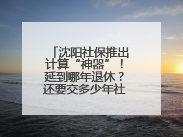 沈阳社保推出计算“神器”！延到哪年退休？还要交多少年社保？速查→