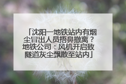 沈阳一地铁站内有烟尘冒出人员捂鼻撤离？地铁公司：风机开启致隧道灰尘飘散至站内