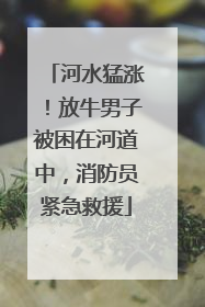河水猛涨！放牛男子被困在河道中，消防员紧急救援