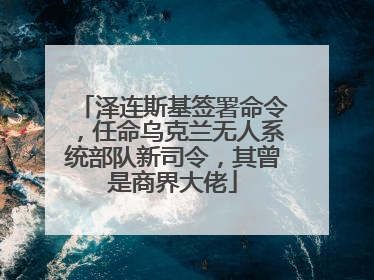泽连斯基签署命令，任命乌克兰无人系统部队新司令，其曾是商界大佬