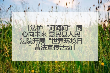 法护“河海间” 同心向未来 惠民县人民法院开展“世界环境日”普法宣传活动