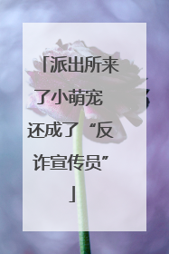 派出所来了小萌宠 还成了“反诈宣传员”