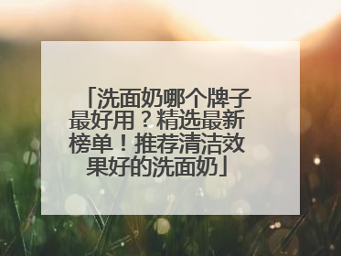 洗面奶哪个牌子最好用？精选最新榜单！推荐清洁效果好的洗面奶