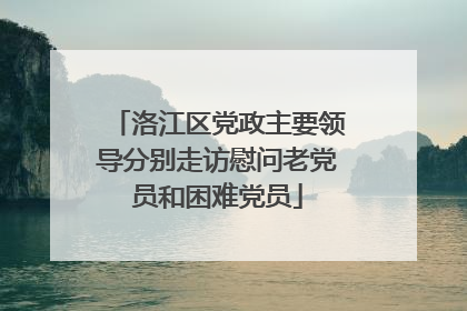 洛江区党政主要领导分别走访慰问老党员和困难党员