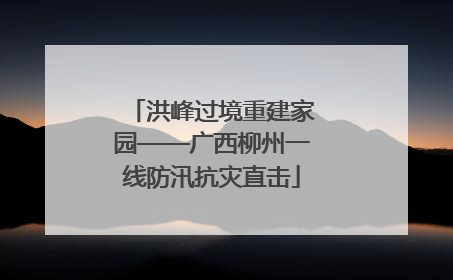 洪峰过境重建家园——广西柳州一线防汛抗灾直击